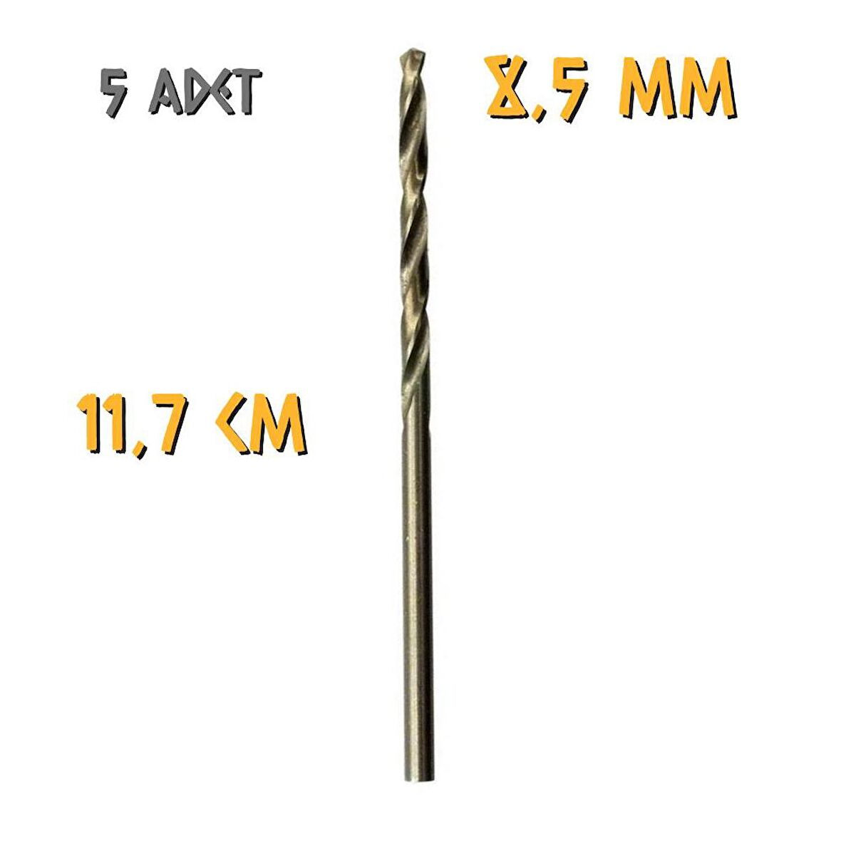 Kupa Tyson Metal Ahşap Delici HSS Matkap Ucu 8.5 mm. - 5 Adet