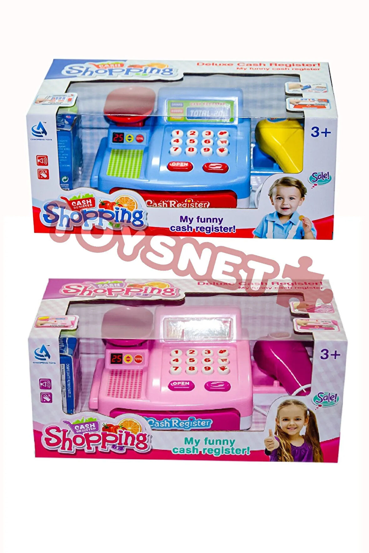 Oyuncak Pilli Yazar Kasa Sesli Ve Işıklı Barkod Okuyuculu