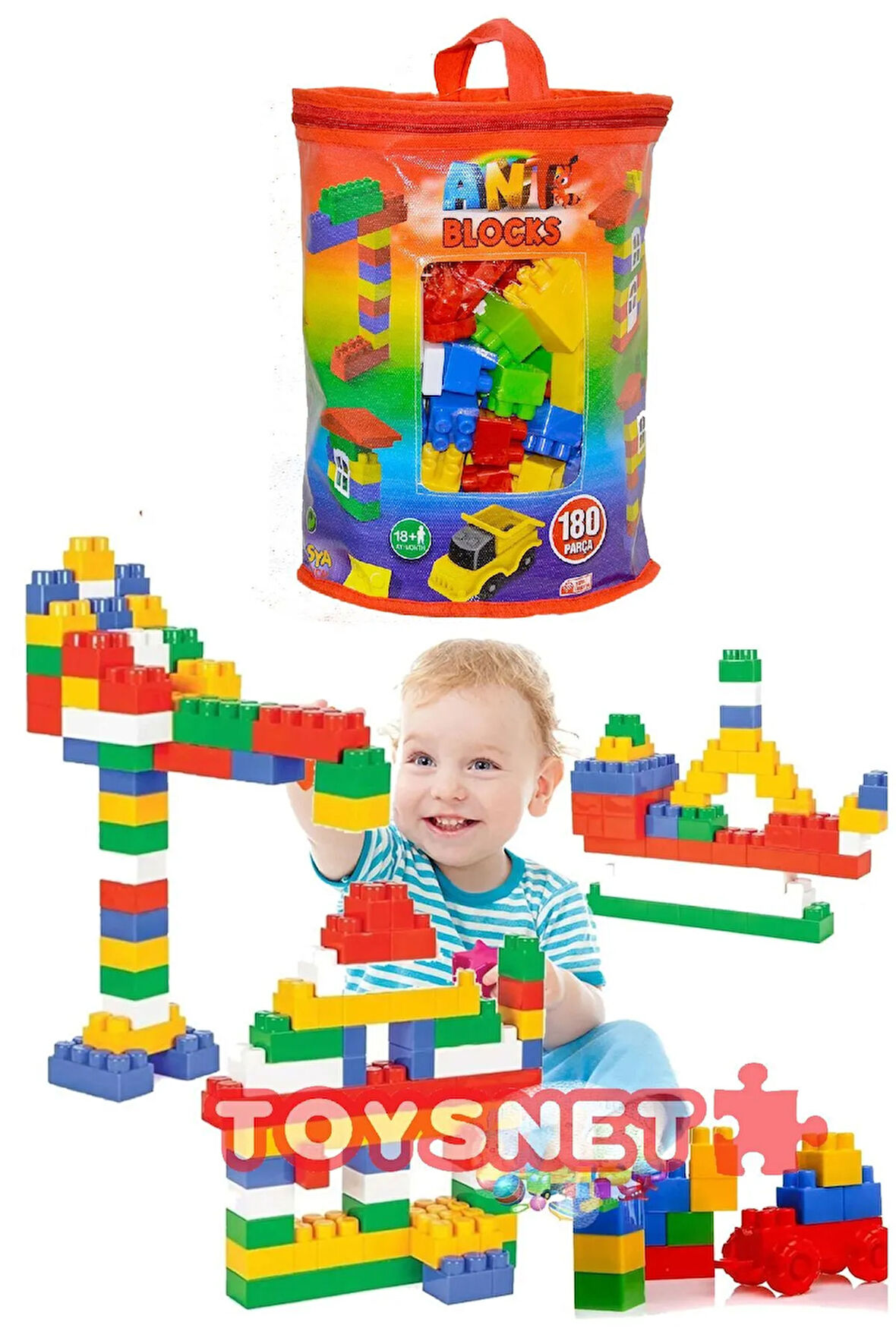 Oyuncak Eğitici Öğretici Blocks 120 Parça Blok Anasınıfı Gelişim Seti