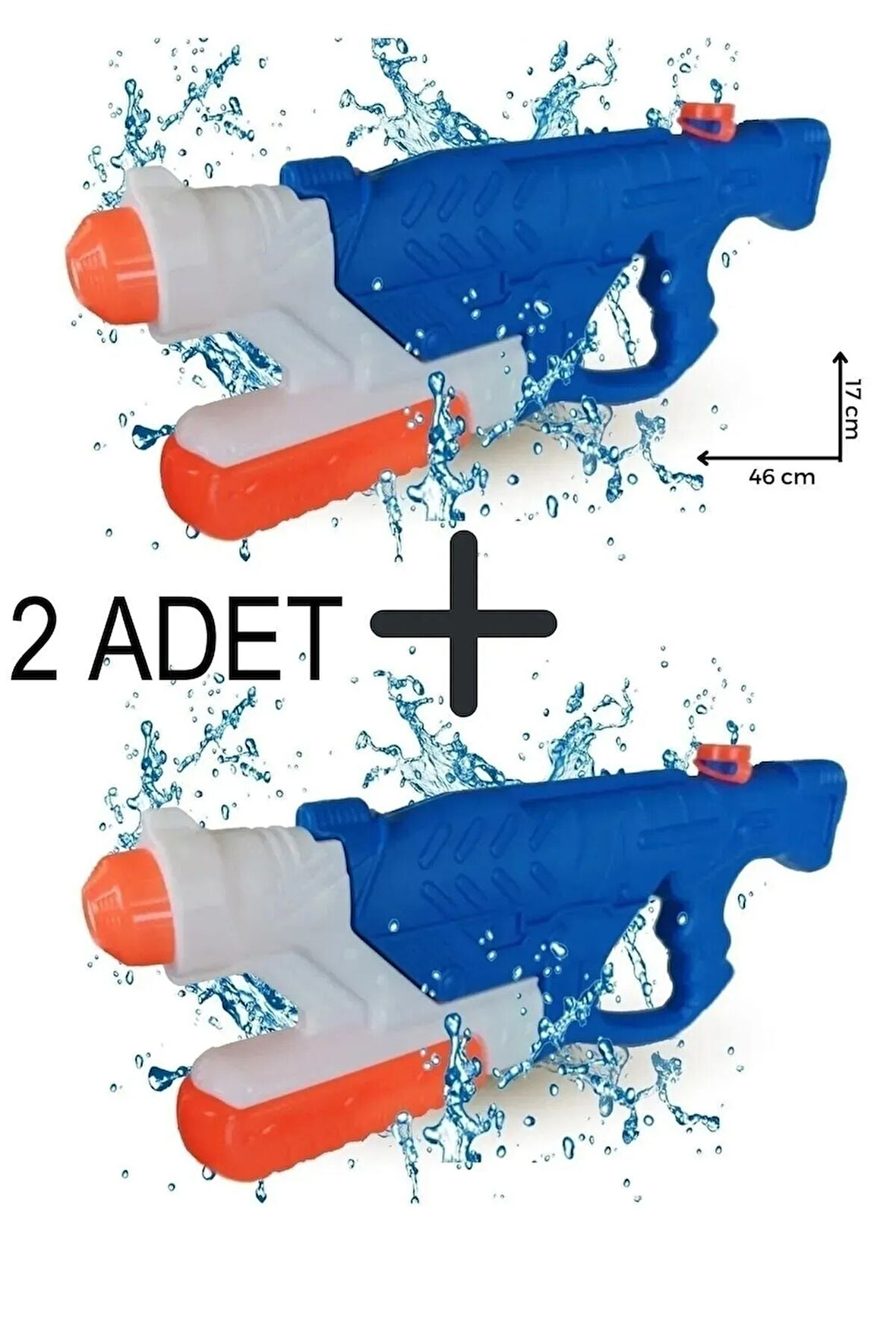 Jumbo Büyük Boy 2 Adet Pompalı Su Tabancası 1 Litre Depolu