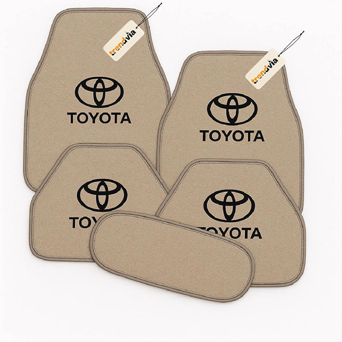 Bej Renk Toyota Uyumlu Oto Halı Paspas 5 Parça – Su Geçirmez, Kaymaz ve Şık Tasarım