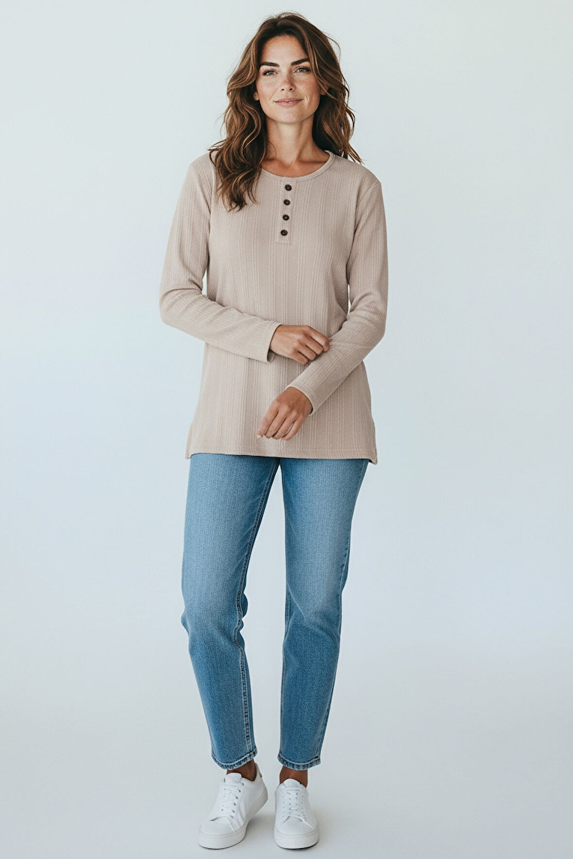 KADIN YAKA DÜME DETAYLI MEVSİMLİK BLUZ