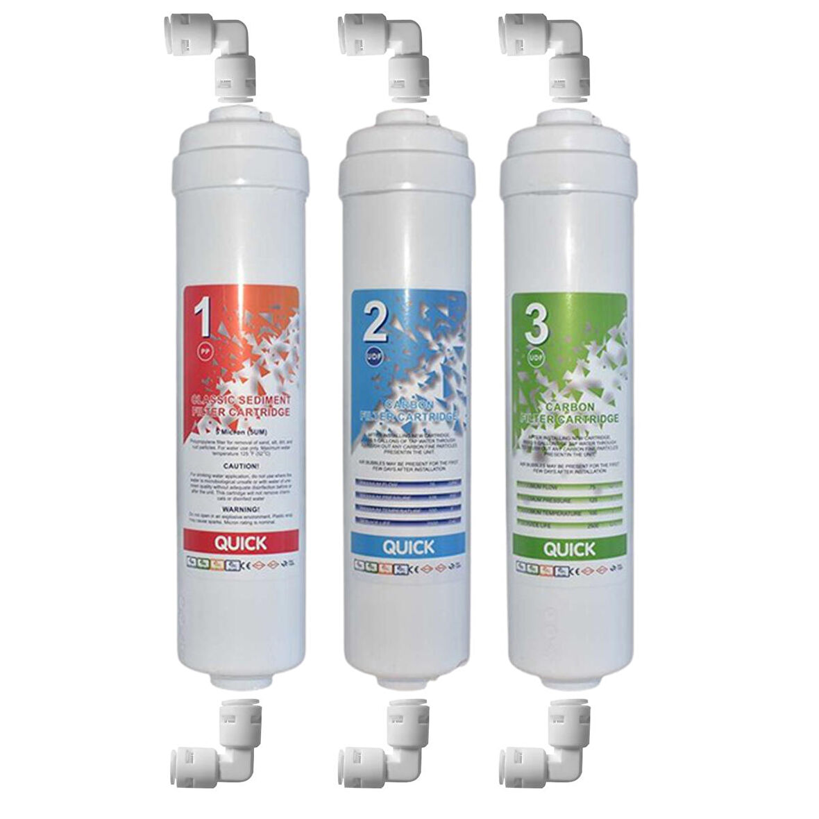 Su Arıtma Cihazı Inline 3'lü Filtre Set,Kaplı Kasalar İçin Filtre