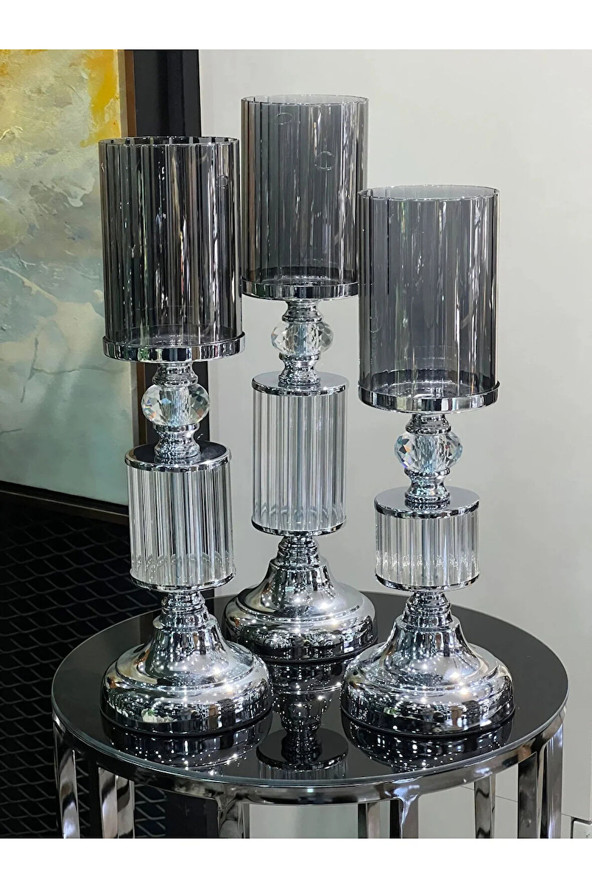 Üçlü Gümüş Şamdan