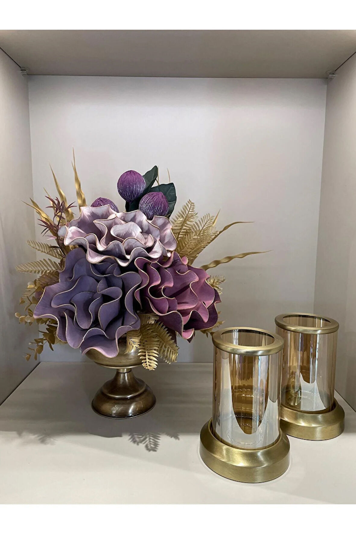 Yapay Çiçekli 3 Parça Set Antik No:2