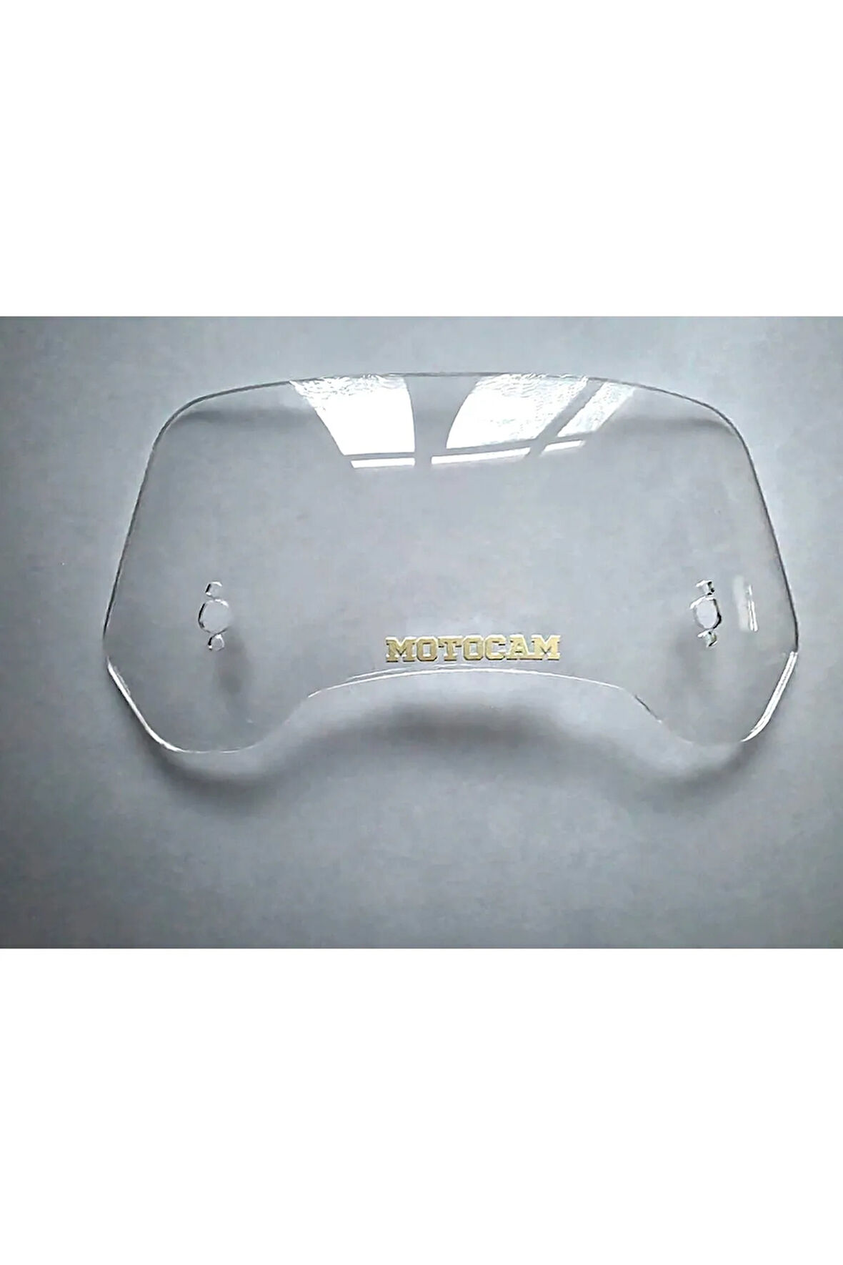 MOTOCAM Rüzgar Saptırıcı Deflektör Camı 3 Delikli 33x15cm Yuvarlak Şeffaf Renkli   (APARATSIZDIR)