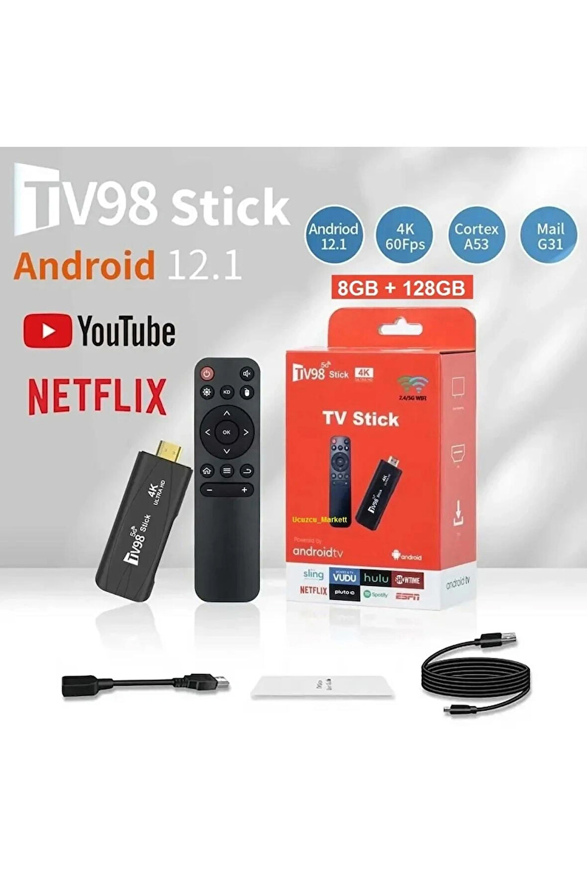 Android Stick Tv Box (8GB-128GB / Android 12)