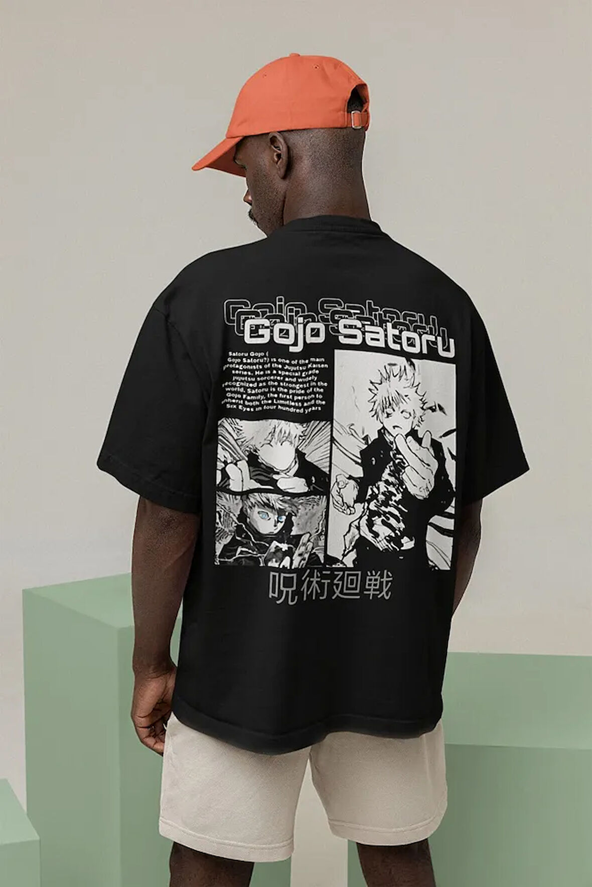 Gojo Satoru Baskılı Unisex Oversize Anime Karakter Tişört