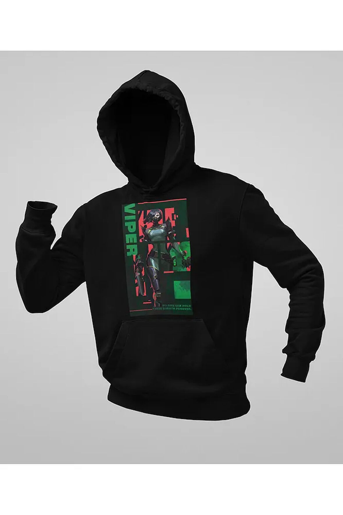 Smoker Viper Baskılı Unisex Oversize Vaalorant Hoodie