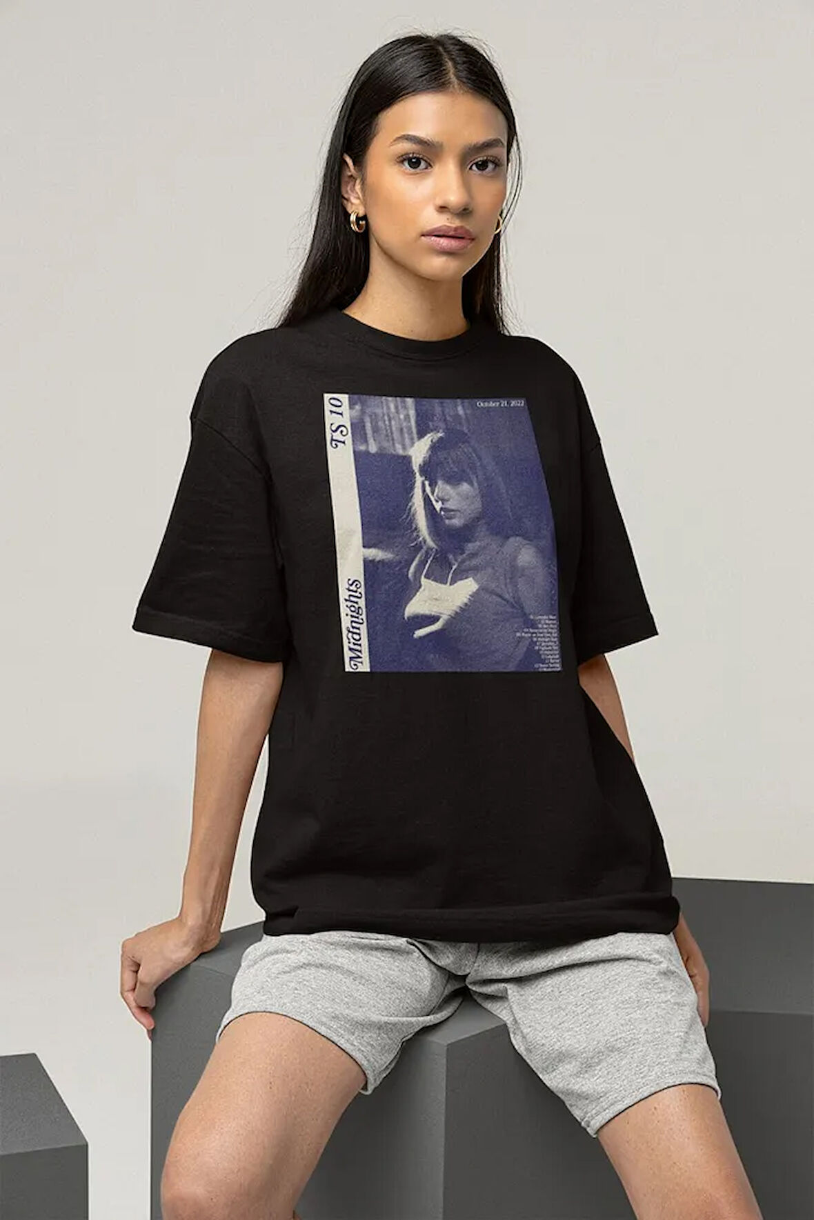 TS 10 Midnights Baskılı Unisex Oversize Taylor Swift Tişört