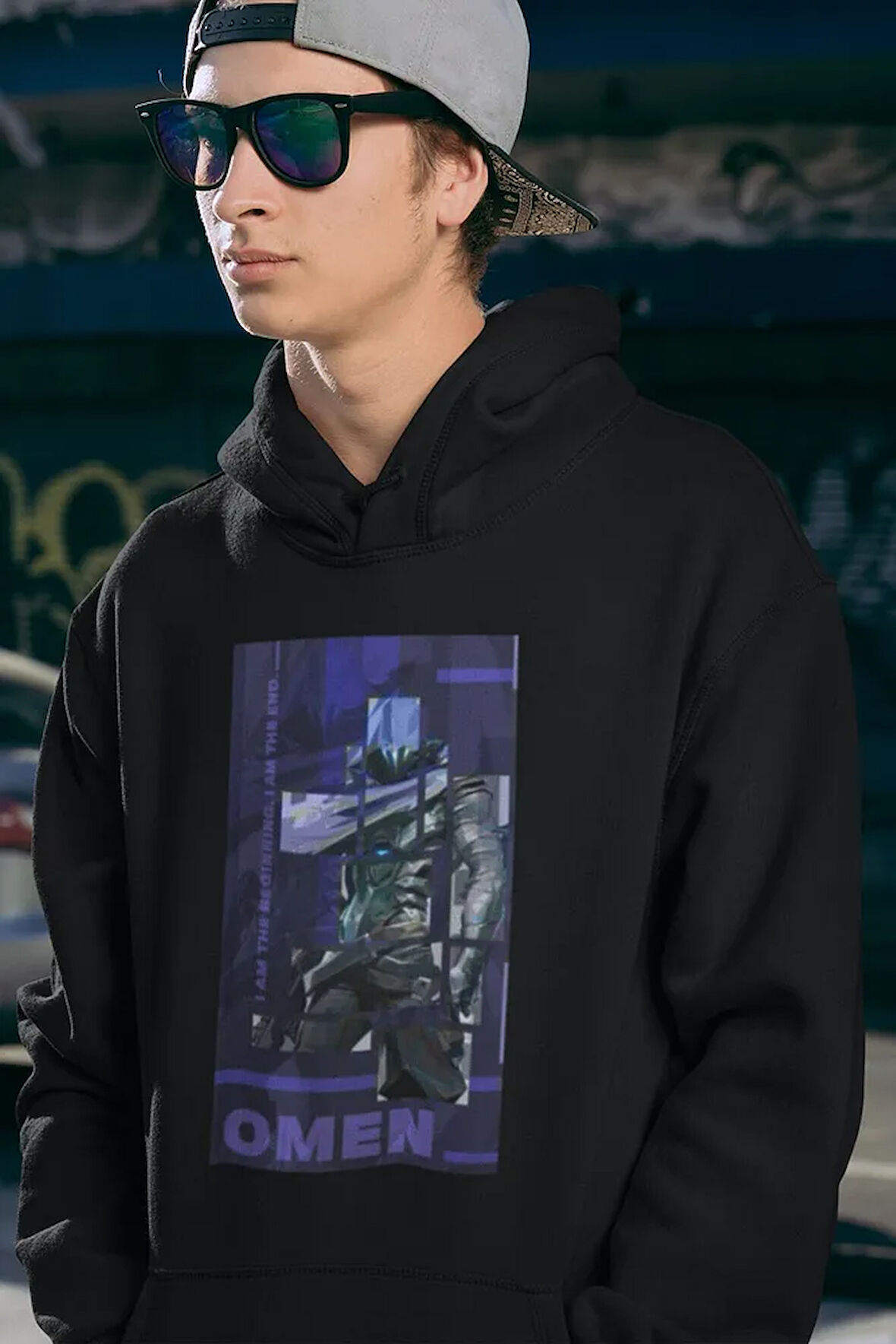 Smoker Omen Baskılı Unisex Oversize Vvalorant Hoodie