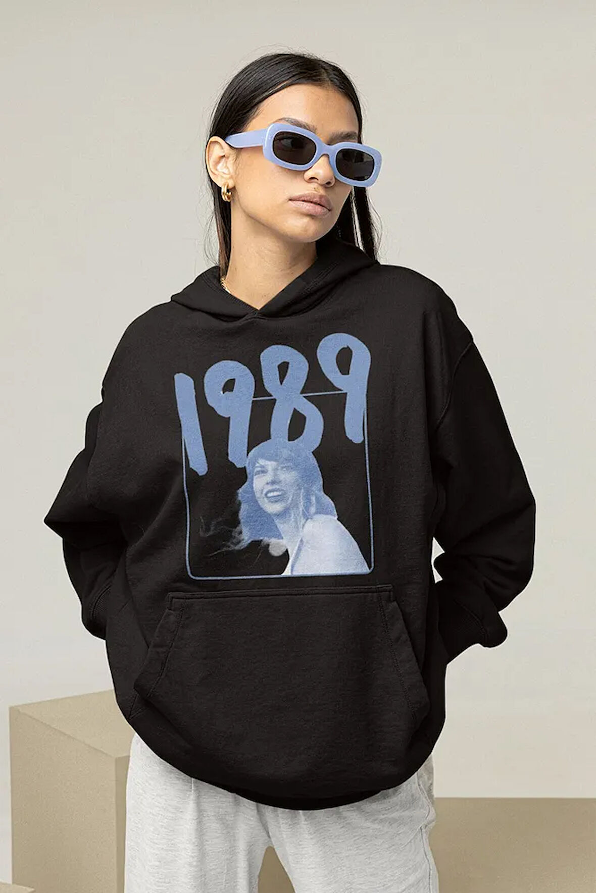 Tasarım 1989 Taylor Swift Baskılı Unisex Oversize Hoodie