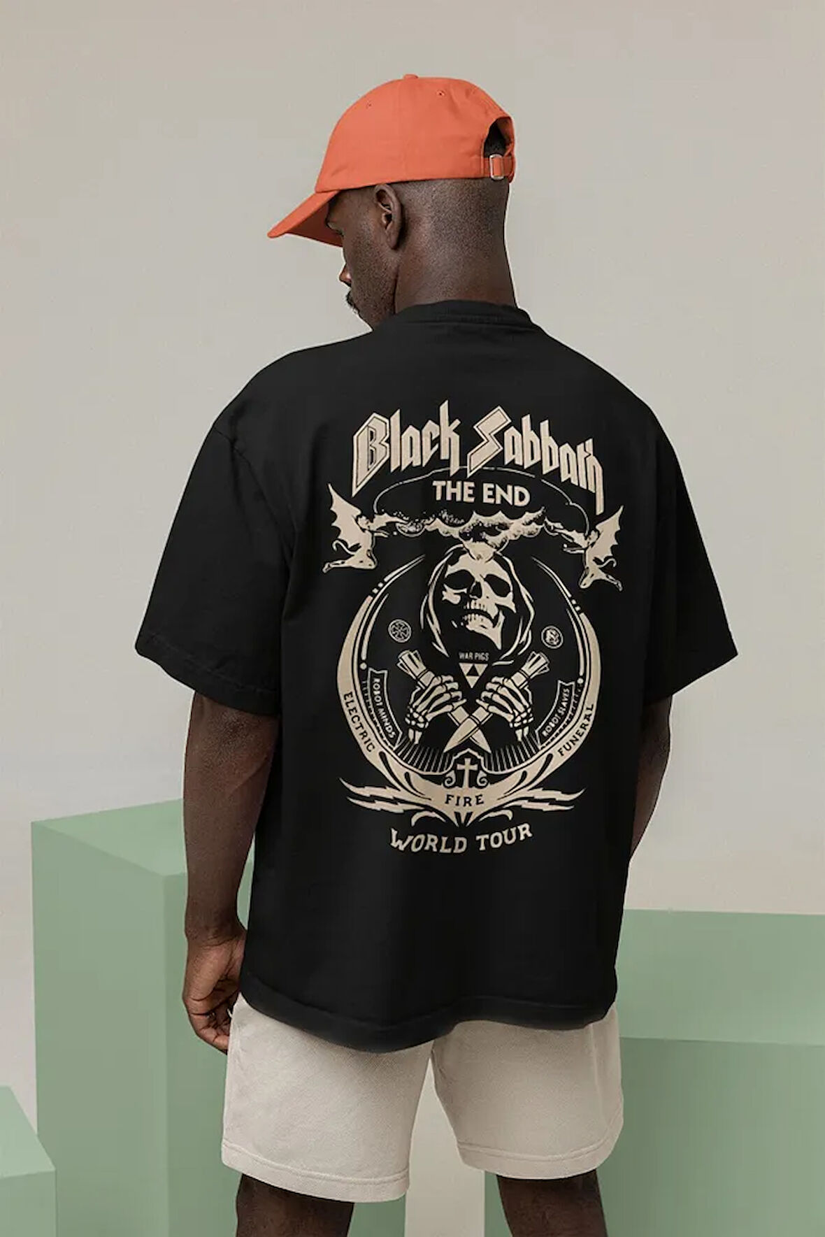 Black Sabbath The End World Tour Baskılı Unisex Oversize Rock Metal Tişört