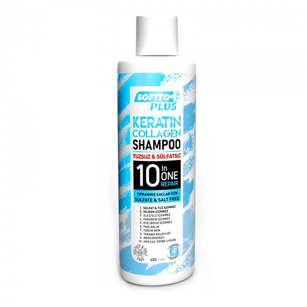 Softto Plus Keratin Collagen Sülfatsız & Tuzsuz Şampuan 400ml 