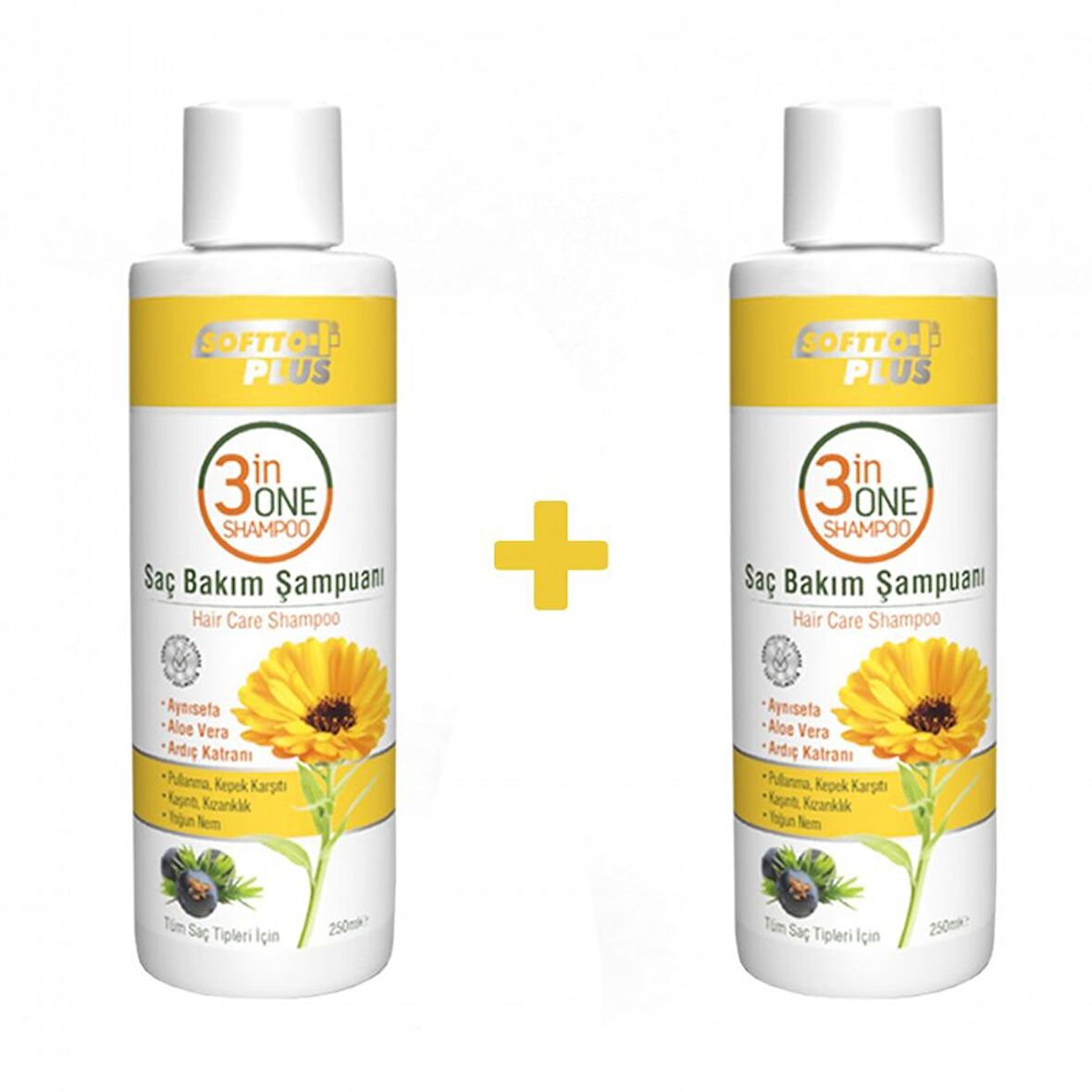 Softto Plus 2 Li 3ın1 Saç Bakım Şampuanı 250 ML+250 ML