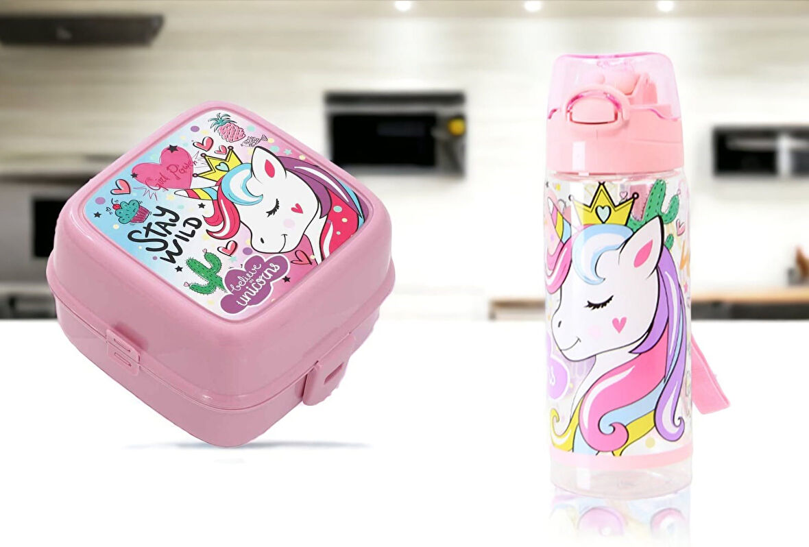 Unicorn Beslenme Kabı ve Su Matarası