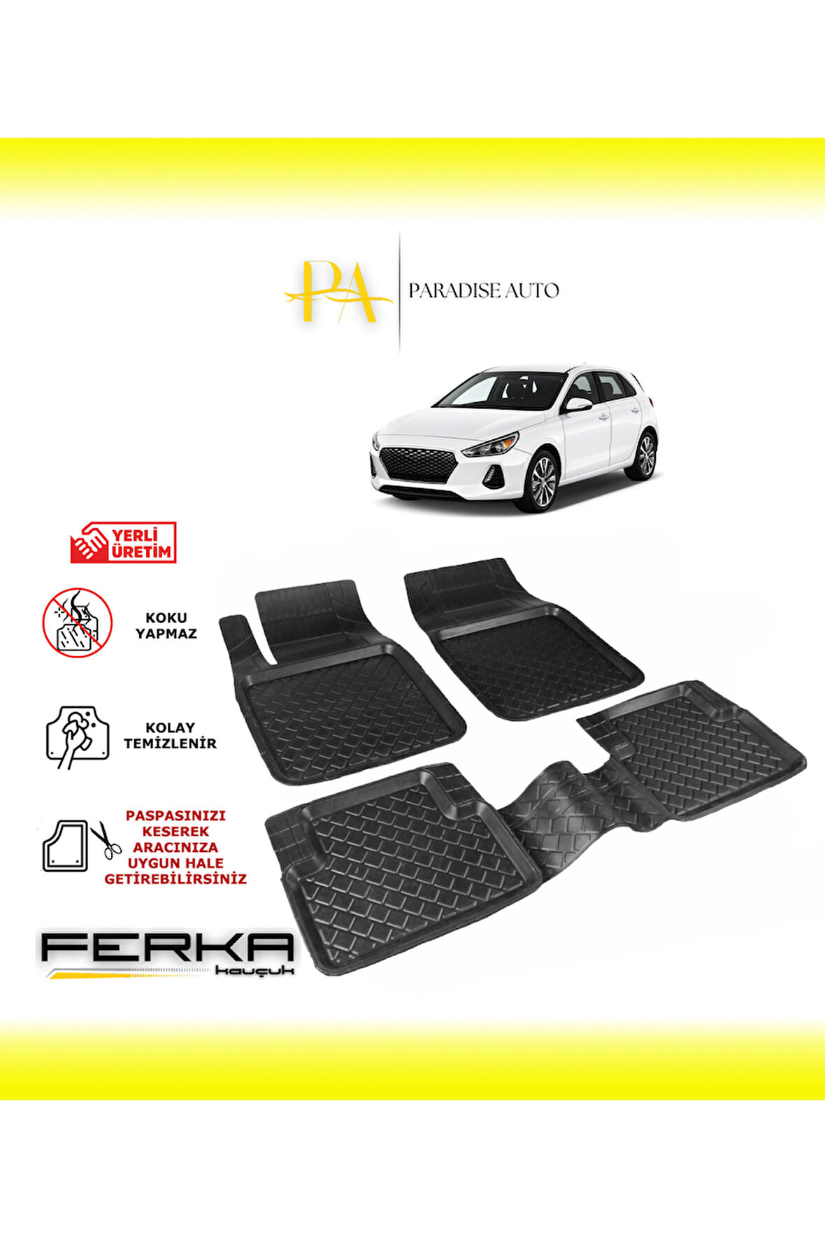 Hyundai i30 3 2016 ve Üstü Uyarlanabilir Havuzlu Paspas