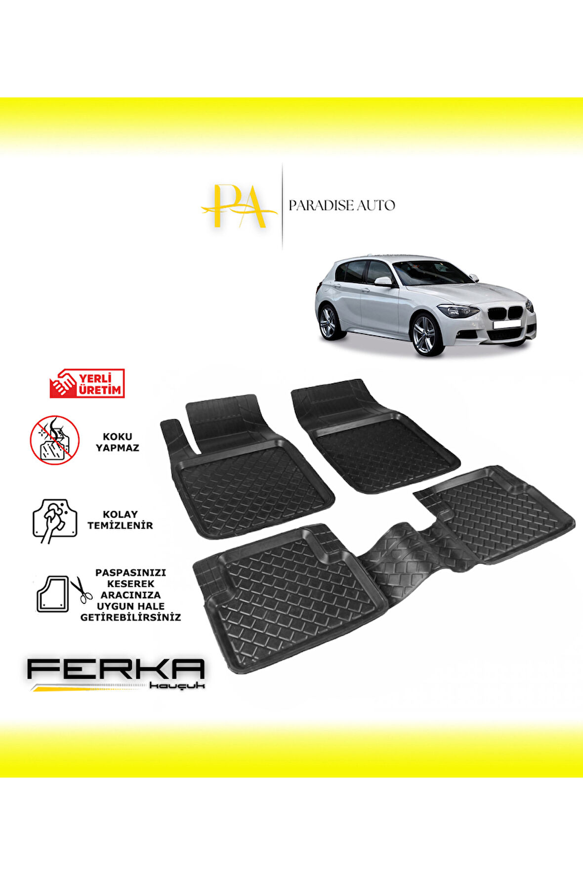 Bmw 1 Serisi F20 2011-2017 Uyarlanabilir Havuzlu Paspas