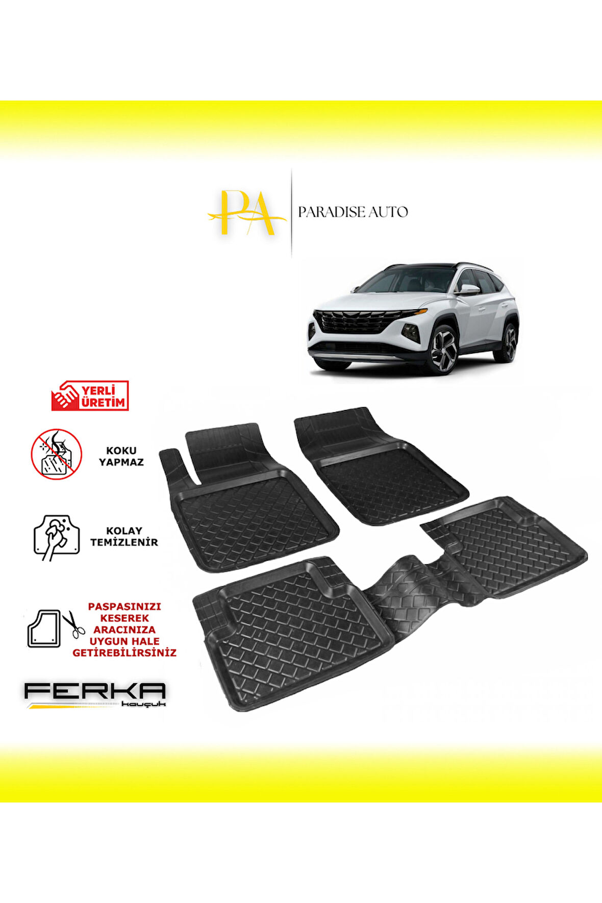 Hyundai Tucson 4 2021 ve Üstü Uyarlanabilir Havuzlu Paspas