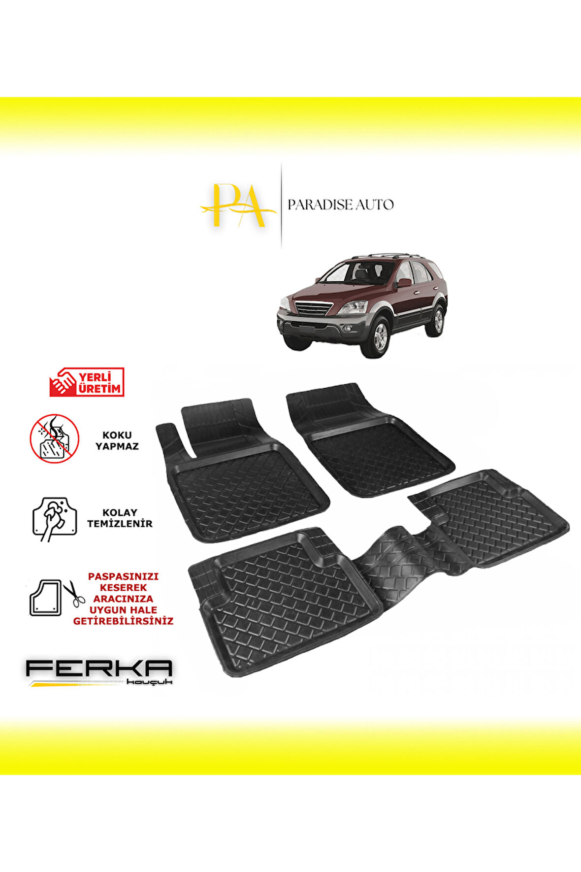 Kia Sorento 2002-2009 Uyarlanabilir Havuzlu Paspas
