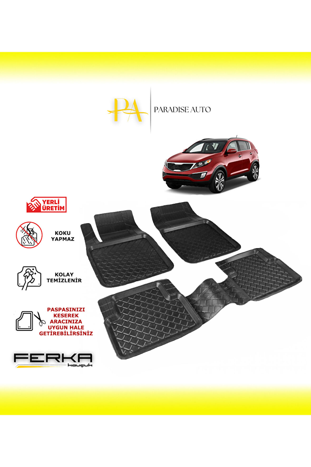 Kia Sportage 3 2010-2016 Uyarlanabilir Havuzlu Paspas