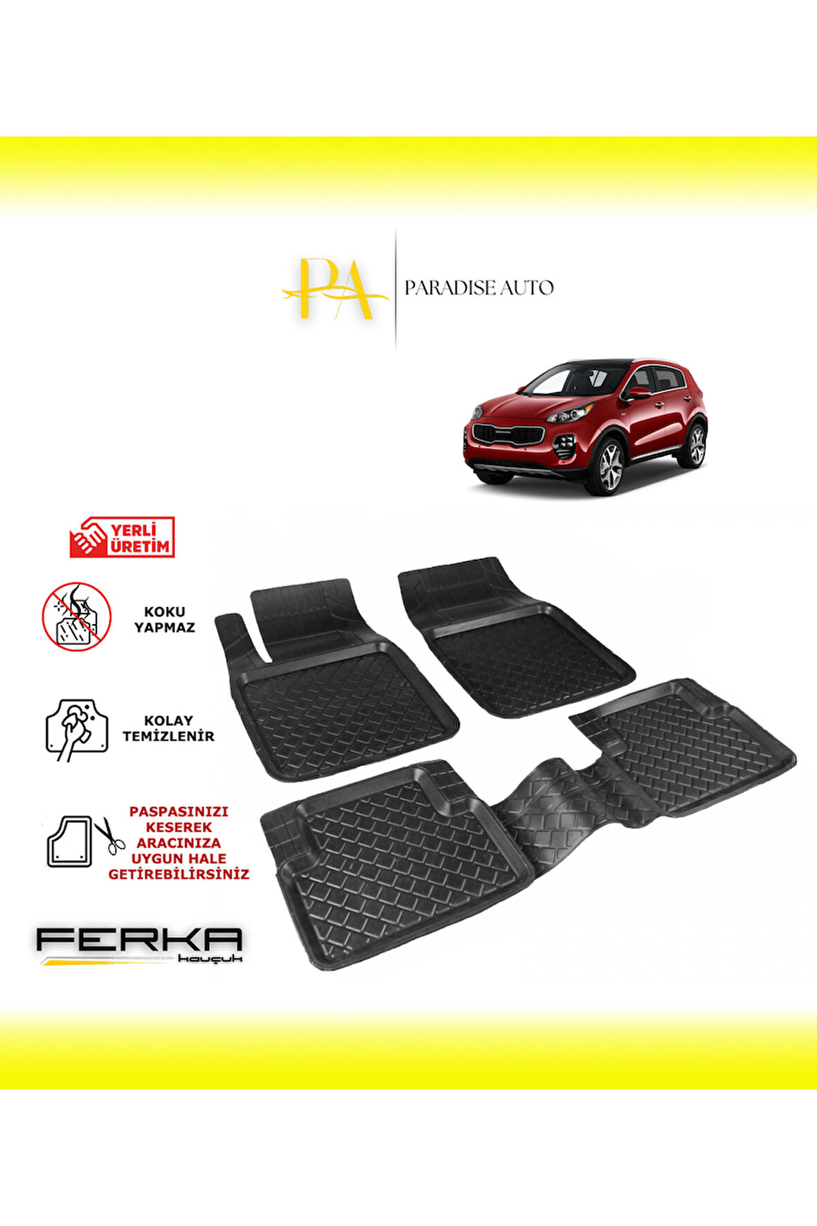 Kia Sportage 4 2016-2021 Uyarlanabilir Havuzlu Paspas