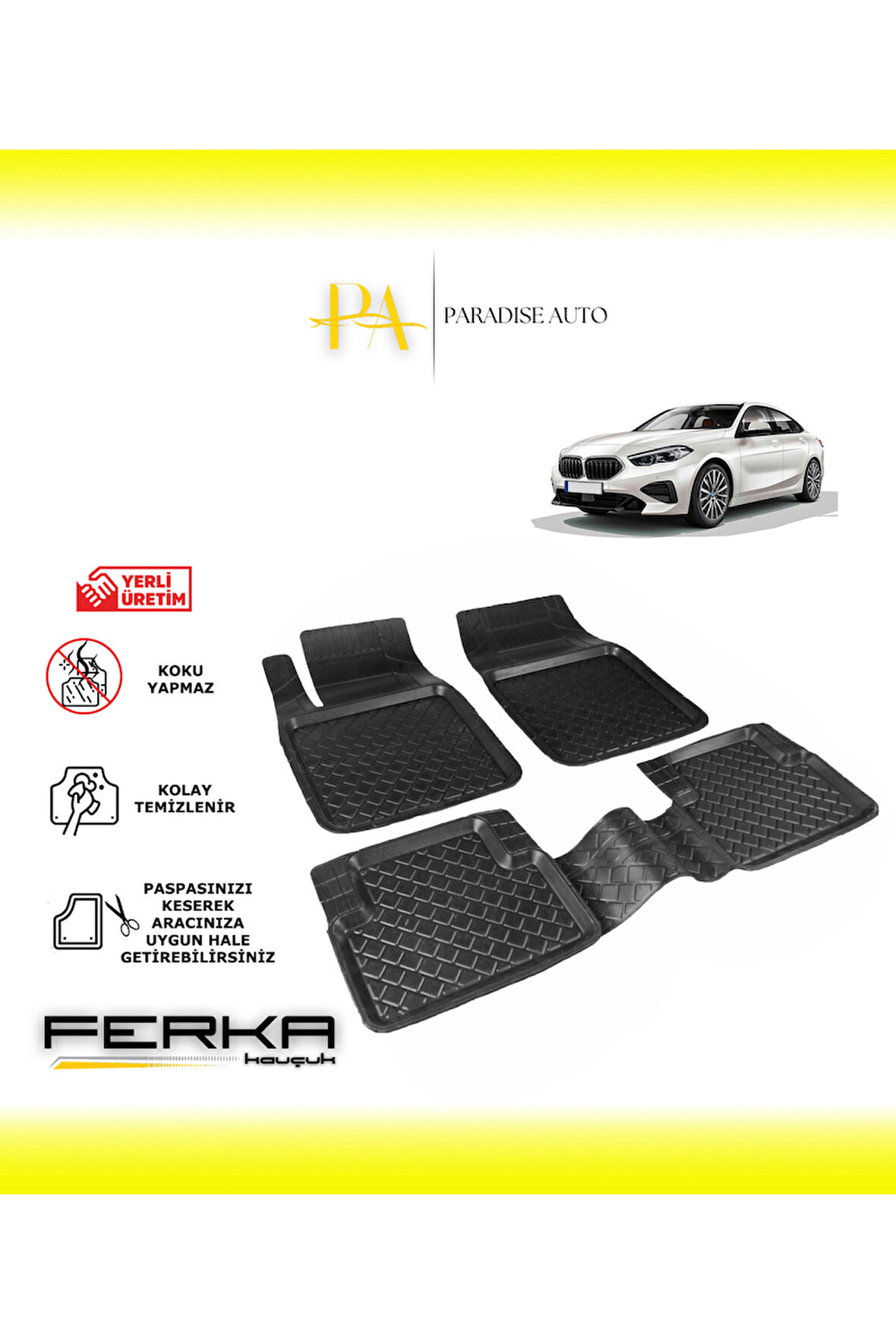 Bmw 2 Serisi Gran Coupe F44 2019 ve Üstü Uyarlanabilir Havuzlu Paspas