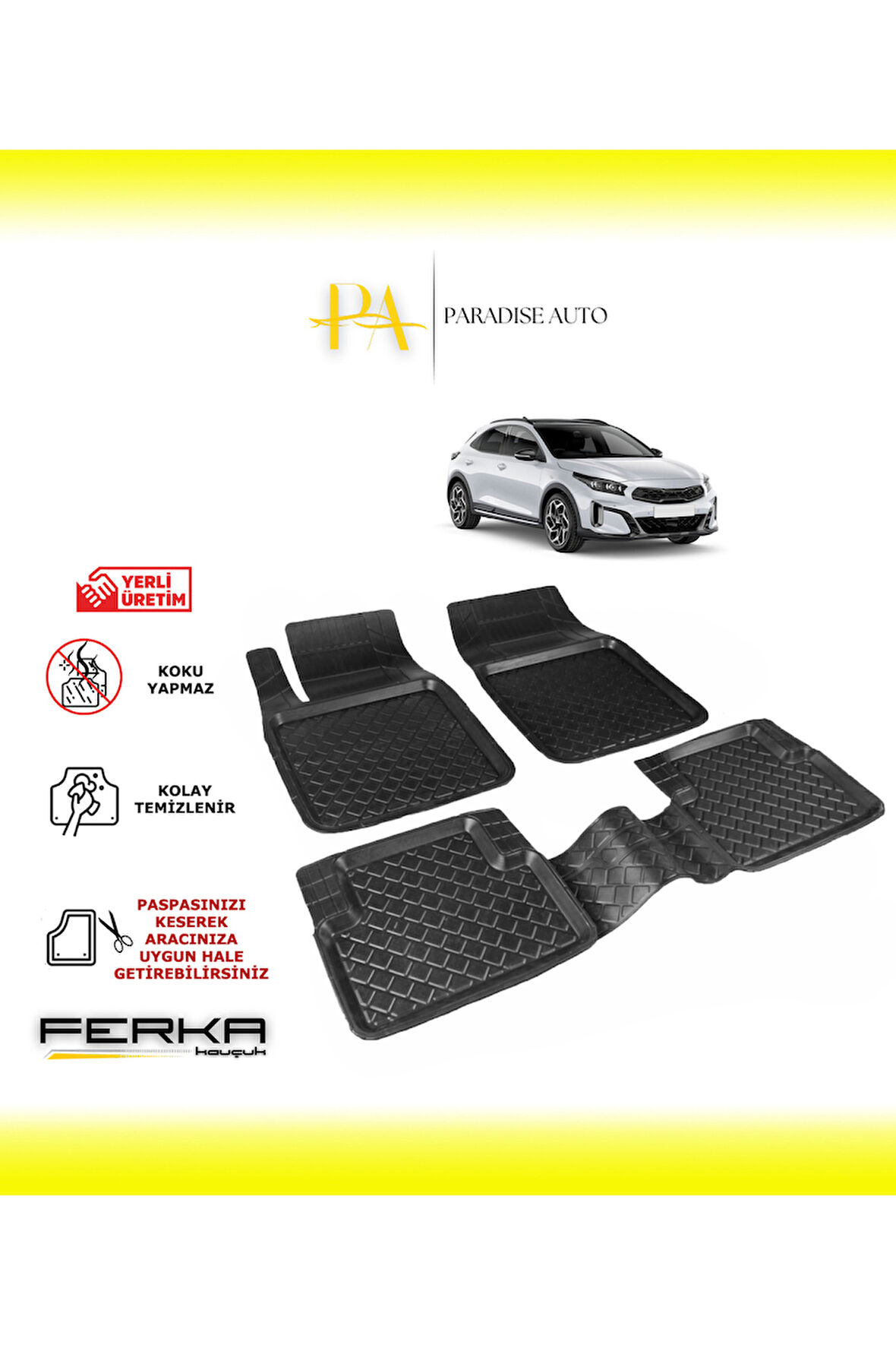 Kia XCeed SUV 2019 ve Üstü Uyarlanabilir Havuzlu Paspas
