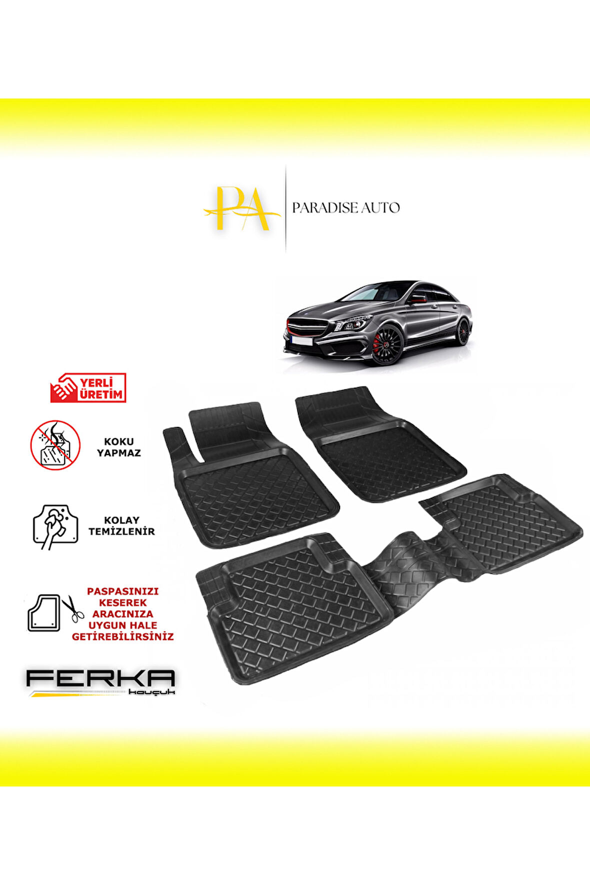 Mercedes CLA Serisi W117 SW 2013-2019 Uyarlanabilir Havuzlu Paspas