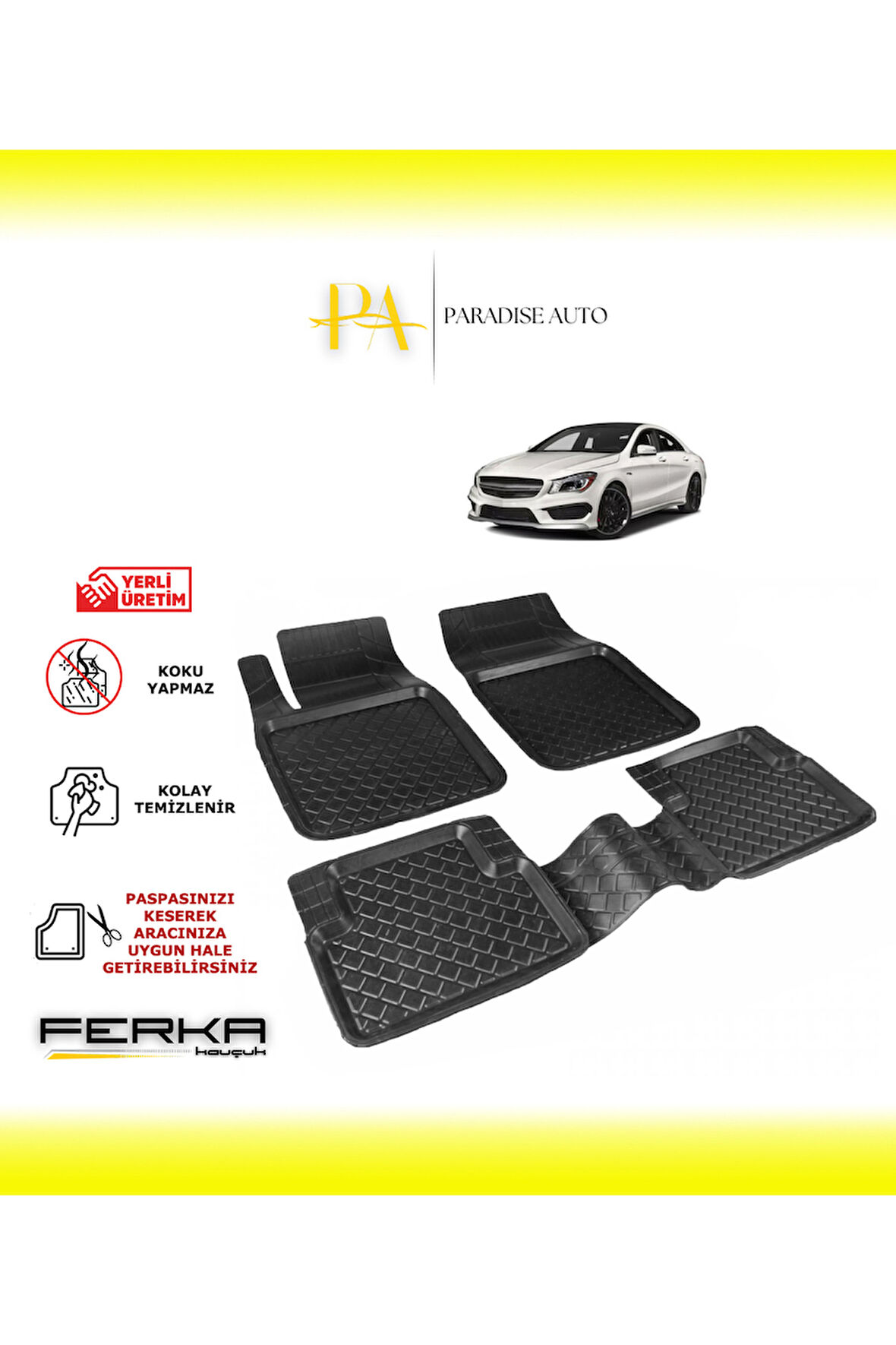 Mercedes CLA Serisi C117 2013-2018 Uyarlanabilir Havuzlu Paspas
