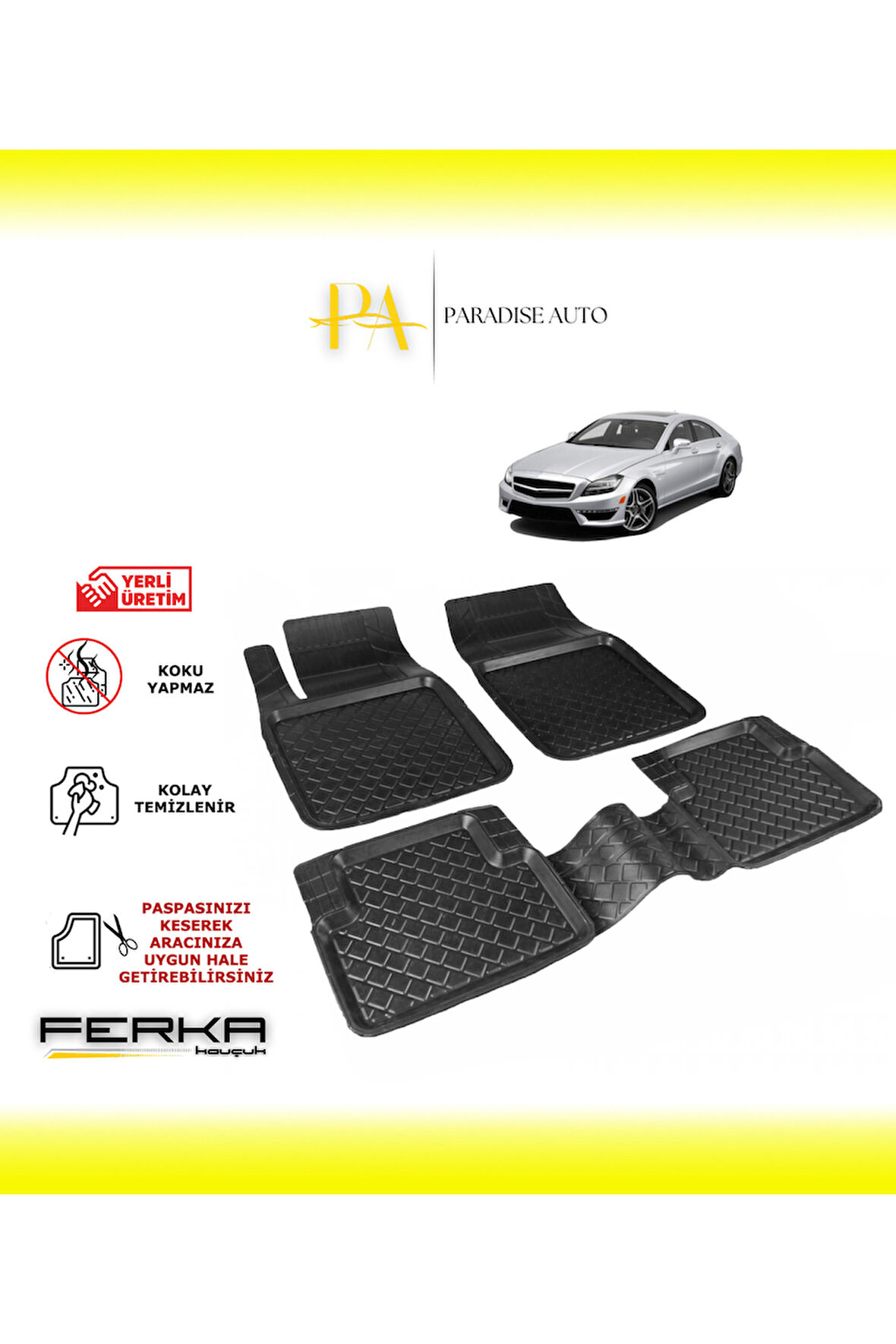 Mercedes CLS C218 2010-2018 Uyarlanabilir Havuzlu Paspas