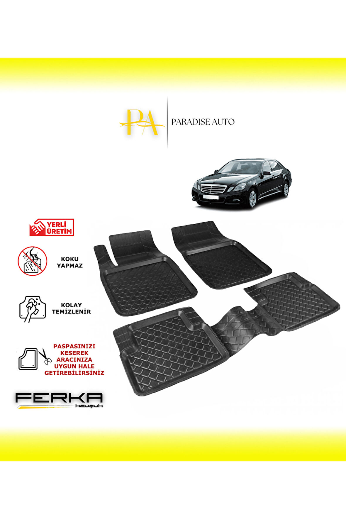 Mercedes E Serisi W212 2009-2016 Uyarlanabilir Havuzlu Paspas