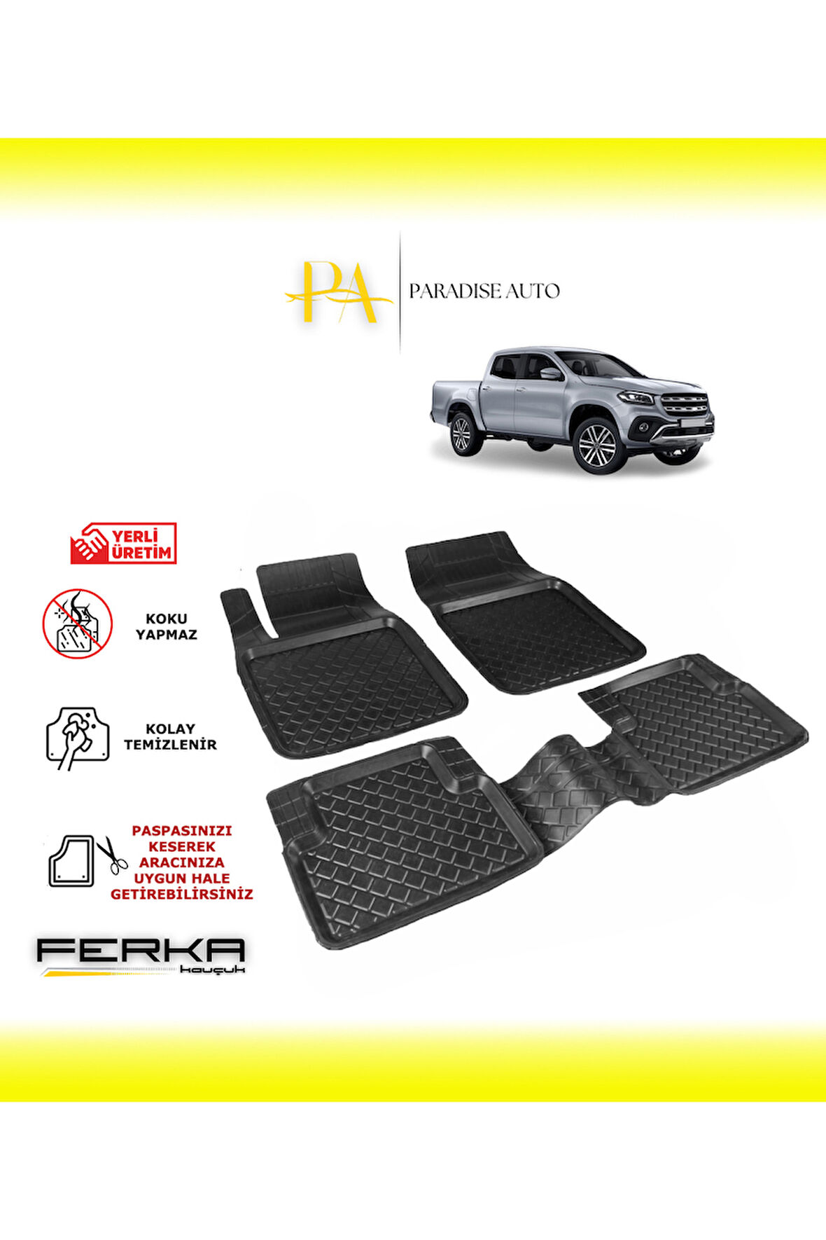 Mercedes X Class 2018 ve Üzeri Uyarlanabilir Havuzlu Paspas