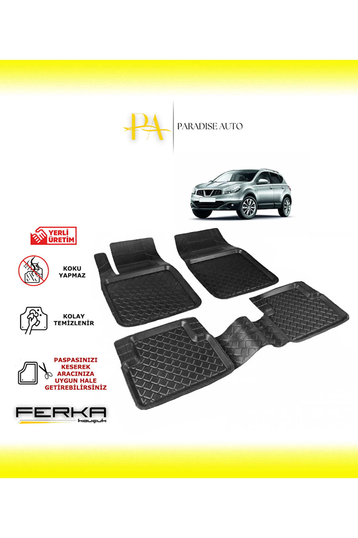 Nissan Qashqai 1 2007-2014 Uyarlanabilir Havuzlu Paspas