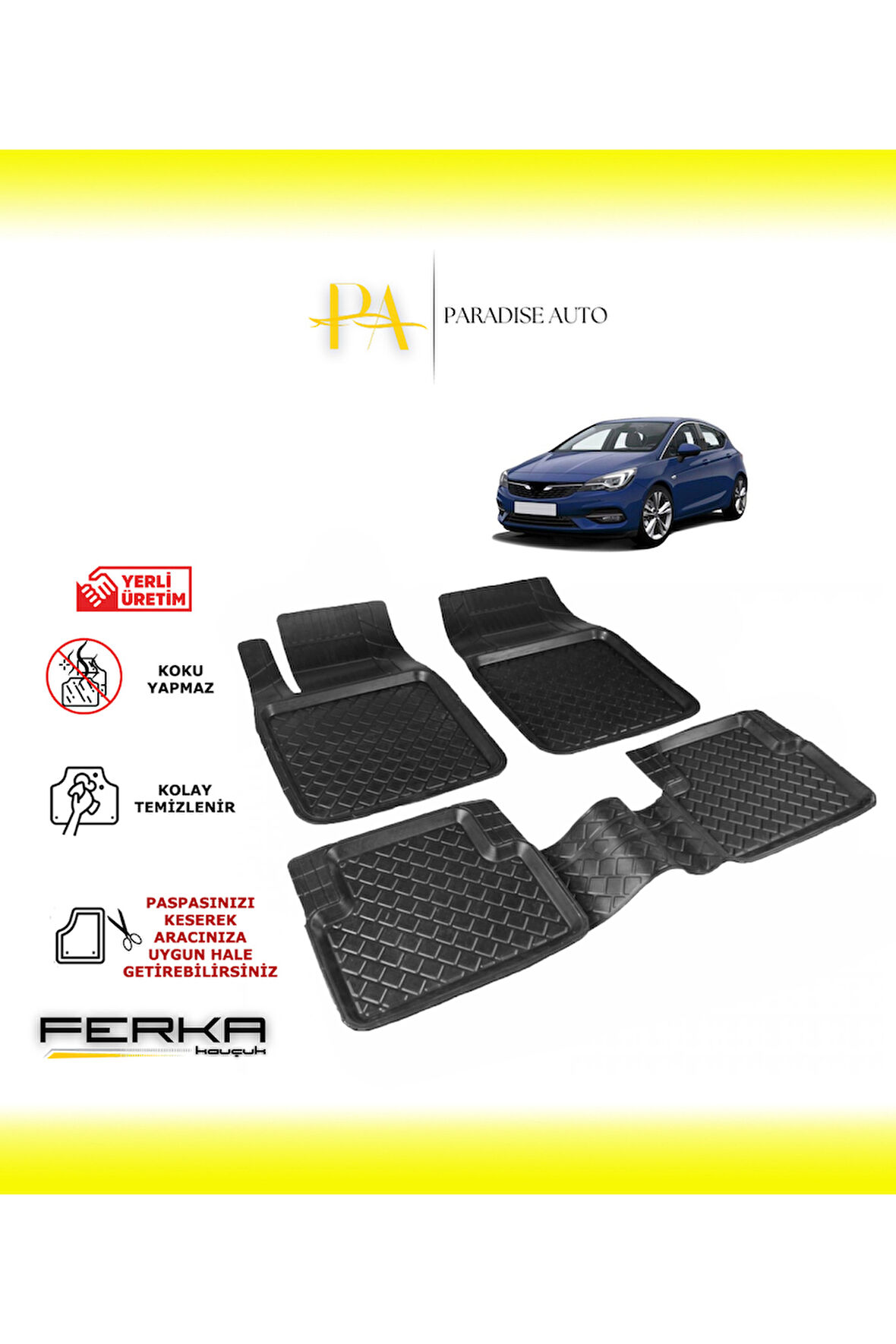 Opel Astra K 2015 2021 Uyarlanabilir Havuzlu Paspas
