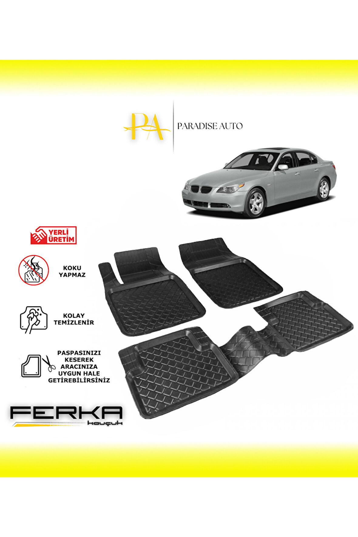 Bmw 5 Serisi E60 2004-2010 Uyarlanabilir Havuzlu Paspas
