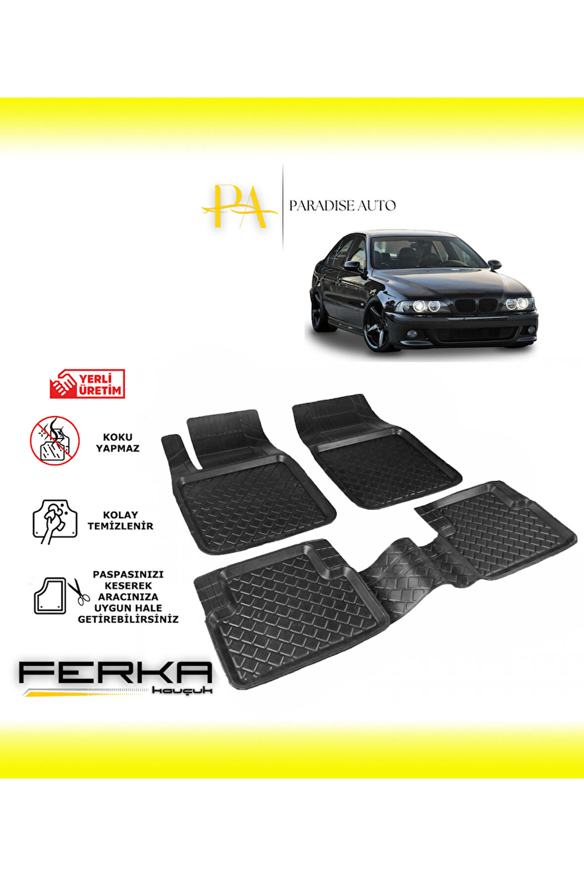 Bmw 5 Serisi E39 1996-2003 Uyarlanabilir Havuzlu Paspas
