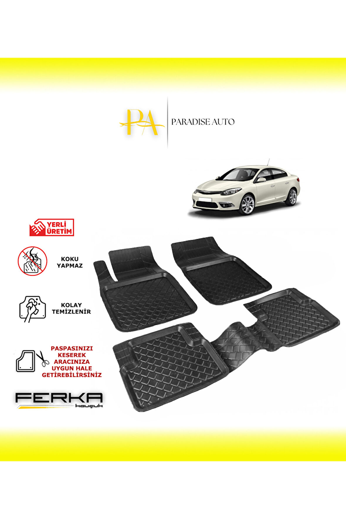 Renault Fluence 2010 ve Üstü Uyarlanabilir Havuzlu Paspas