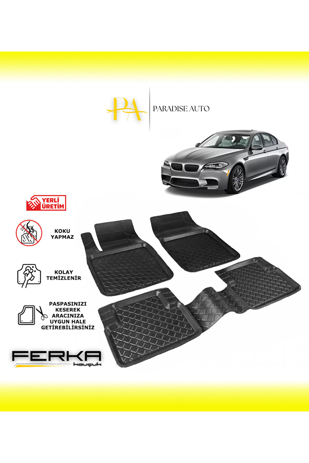 Bmw 5 Serisi F10 2010-2013 Uyarlanabilir Havuzlu Paspas