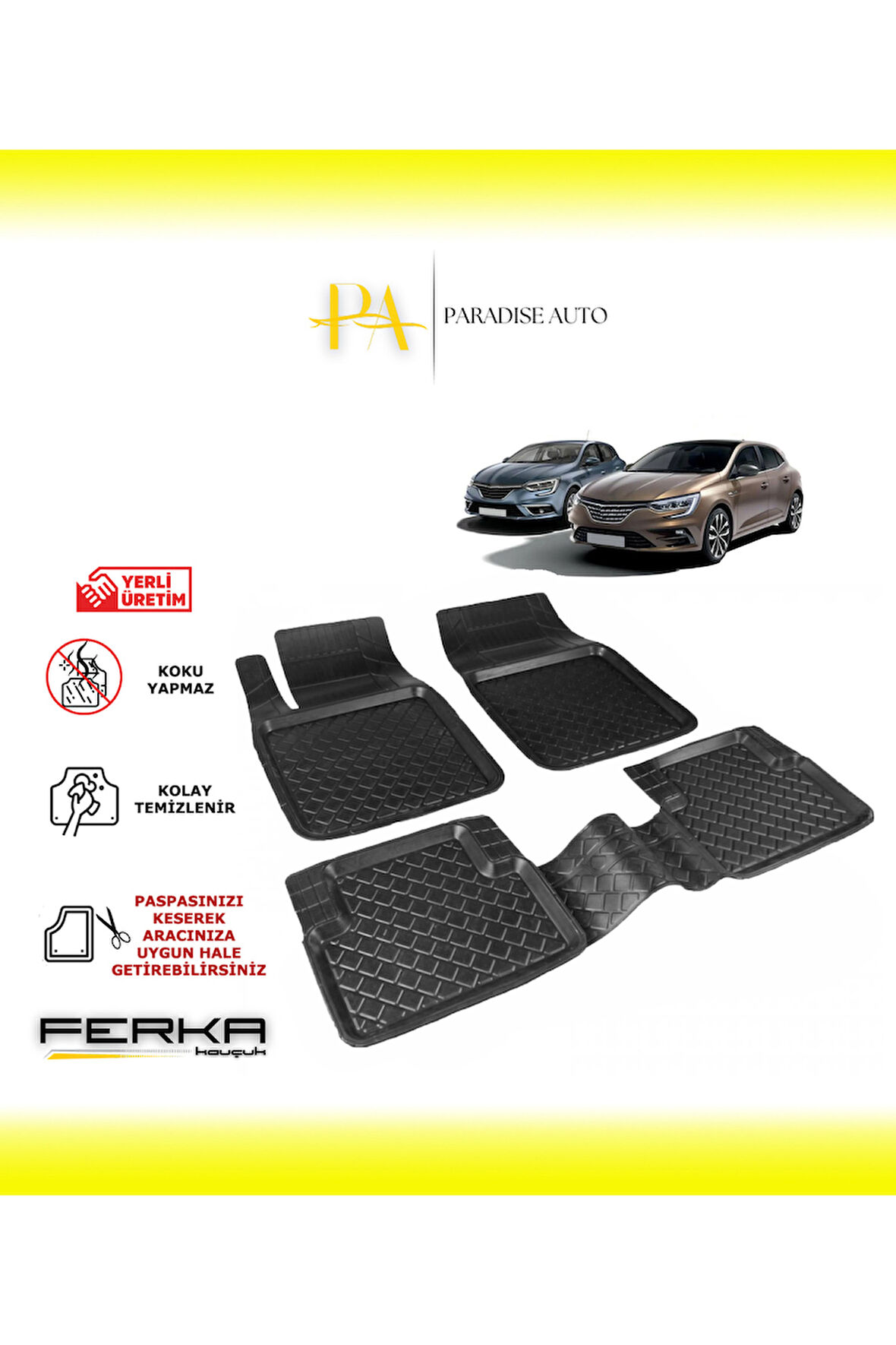 Renault Megane 4 2016 ve Üstü Uyarlanabilir Havuzlu Paspas