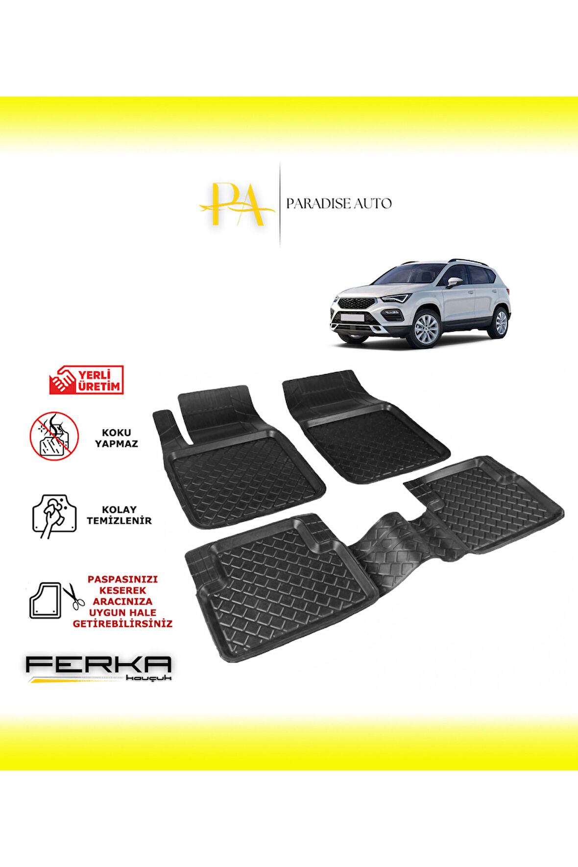 Seat Ateca 2016 ve Üstü Uyarlanabilir Havuzlu Paspas
