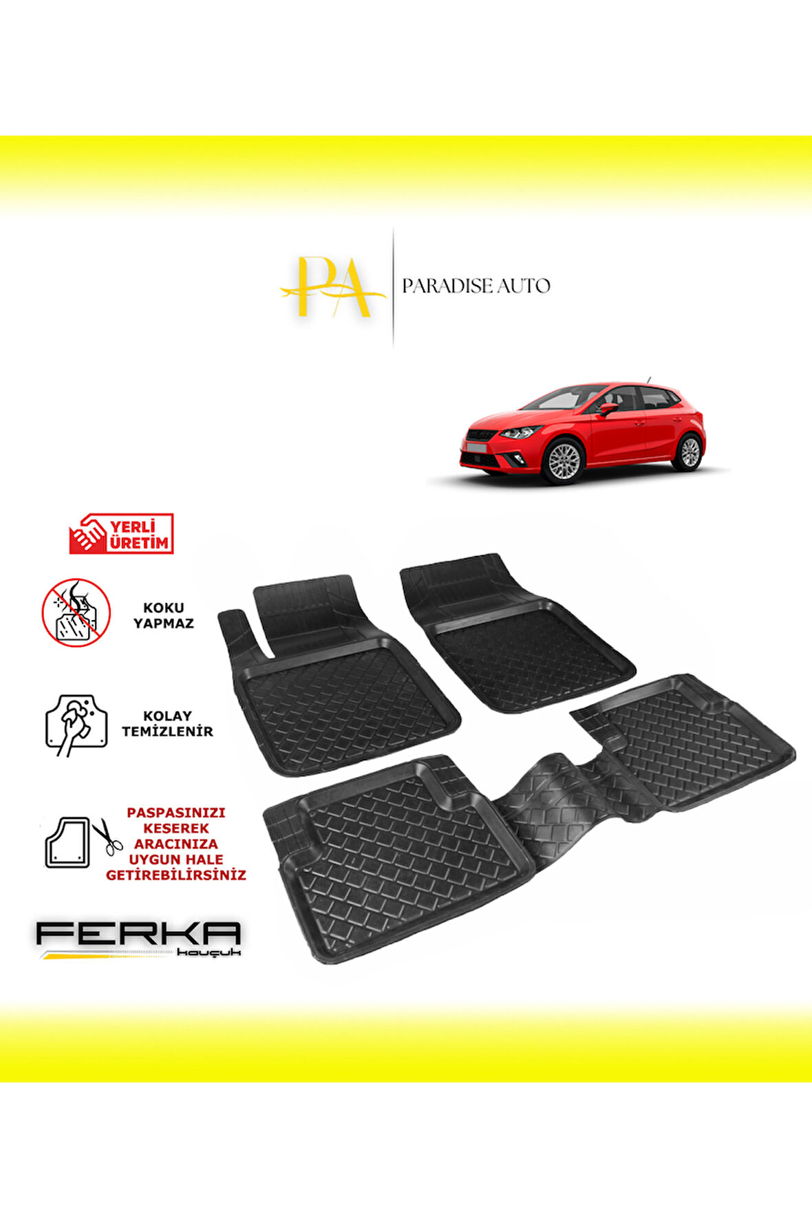 Seat Ibiza 5 2017 ve Üstü Uyarlanabilir Havuzlu Paspas