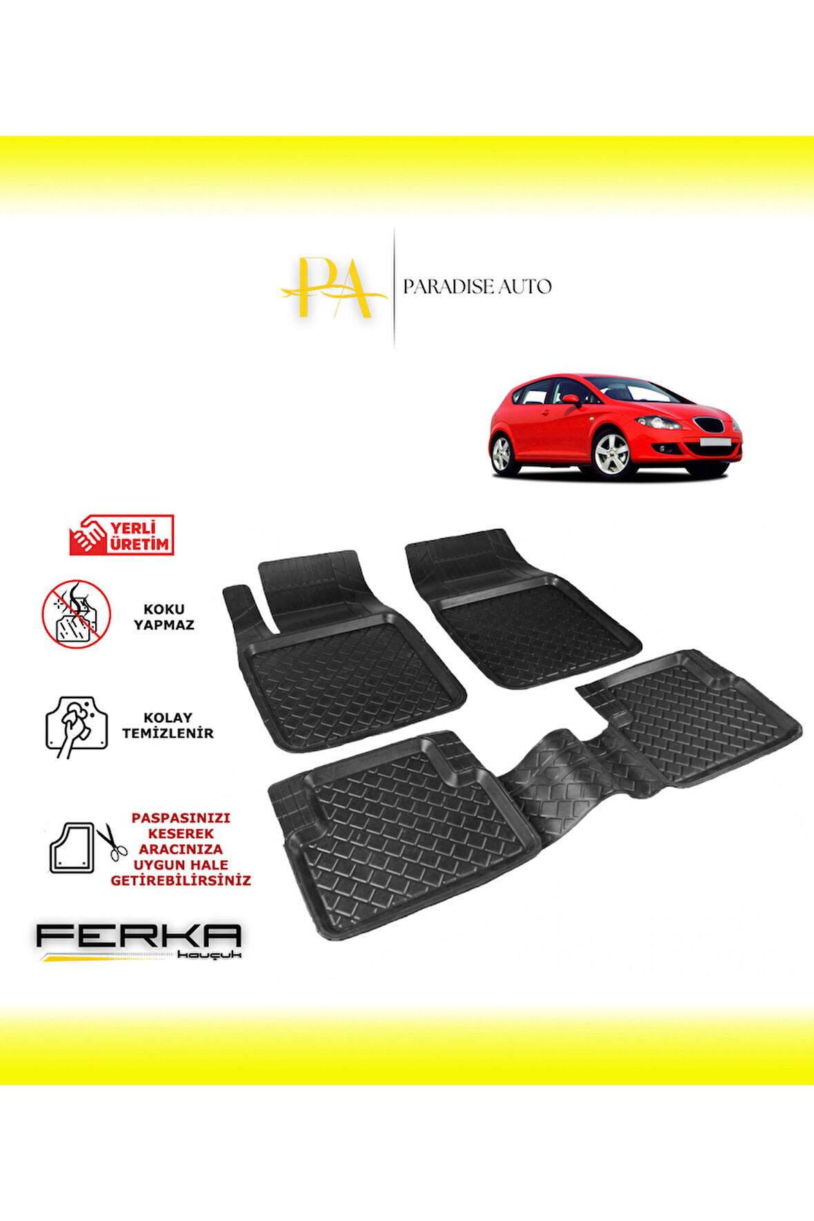 Seat Leon 2 2006-2012 Uyarlanabilir Havuzlu Paspas