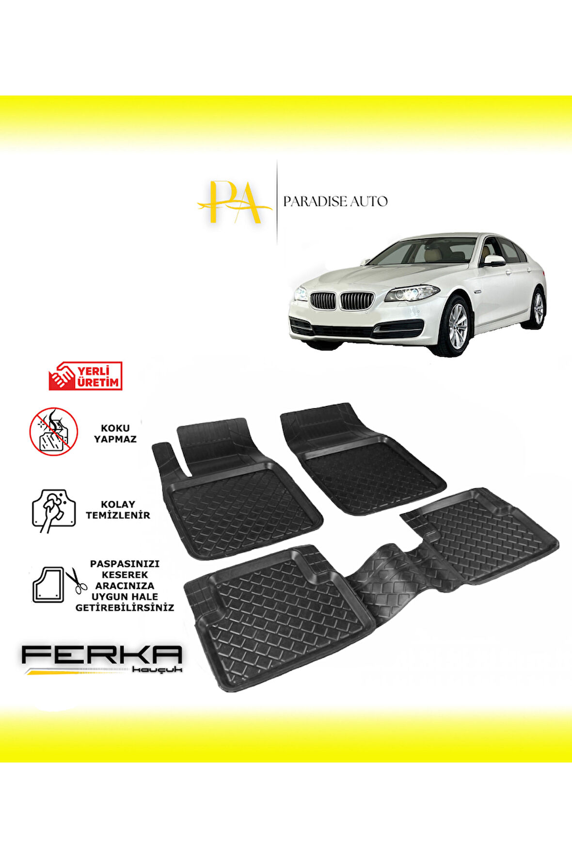 Bmw 5 Serisi F10 X-Drive Makyajlı 2013-2016 Uyarlanabilir Havuzlu Paspas