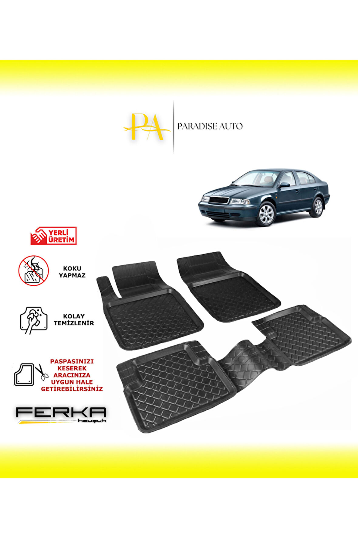 Skoda Octavia 1 1996-2004 Uyarlanabilir Havuzlu Paspas