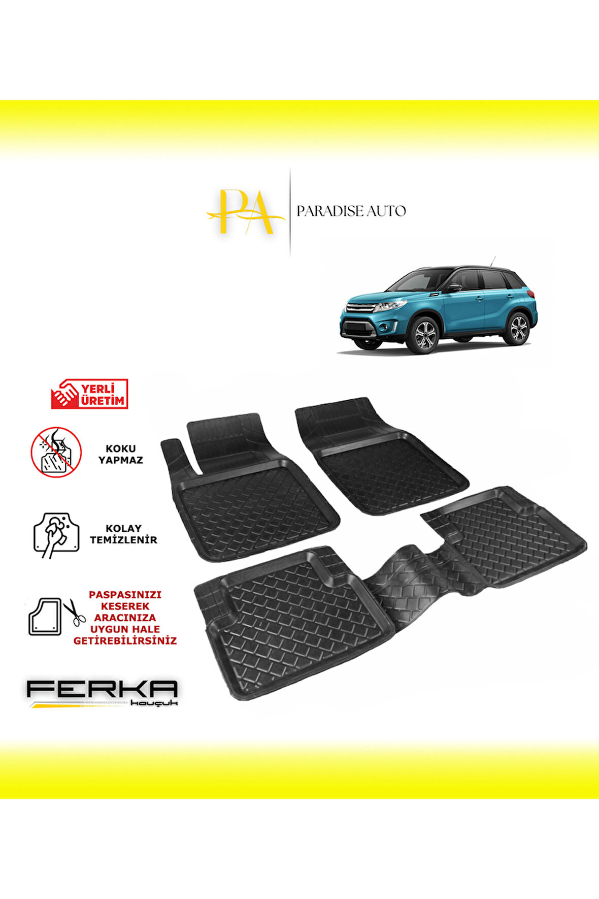 Suzuki Vitara 4 2015 ve Üstü Uyarlanabilir Havuzlu Paspas