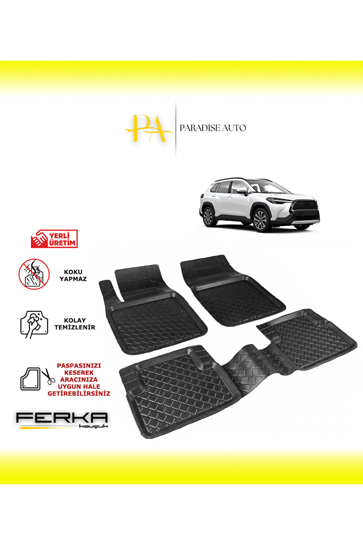 Toyota Corolla Cross 2020 ve Üstü Uyarlanabilir Havuzlu Paspas