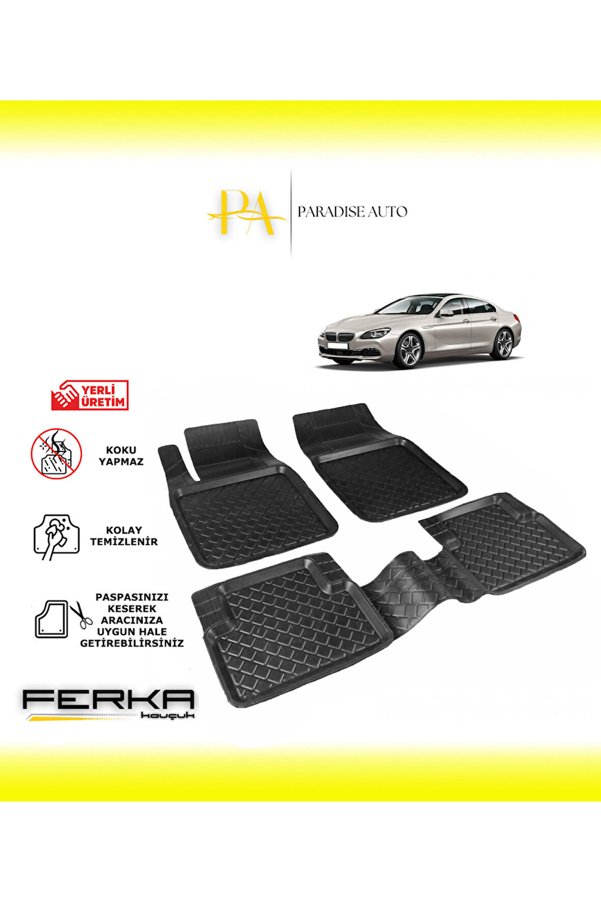 Bmw 6 Serisi  F06 2011-2018 Uyarlanabilir Havuzlu Paspas