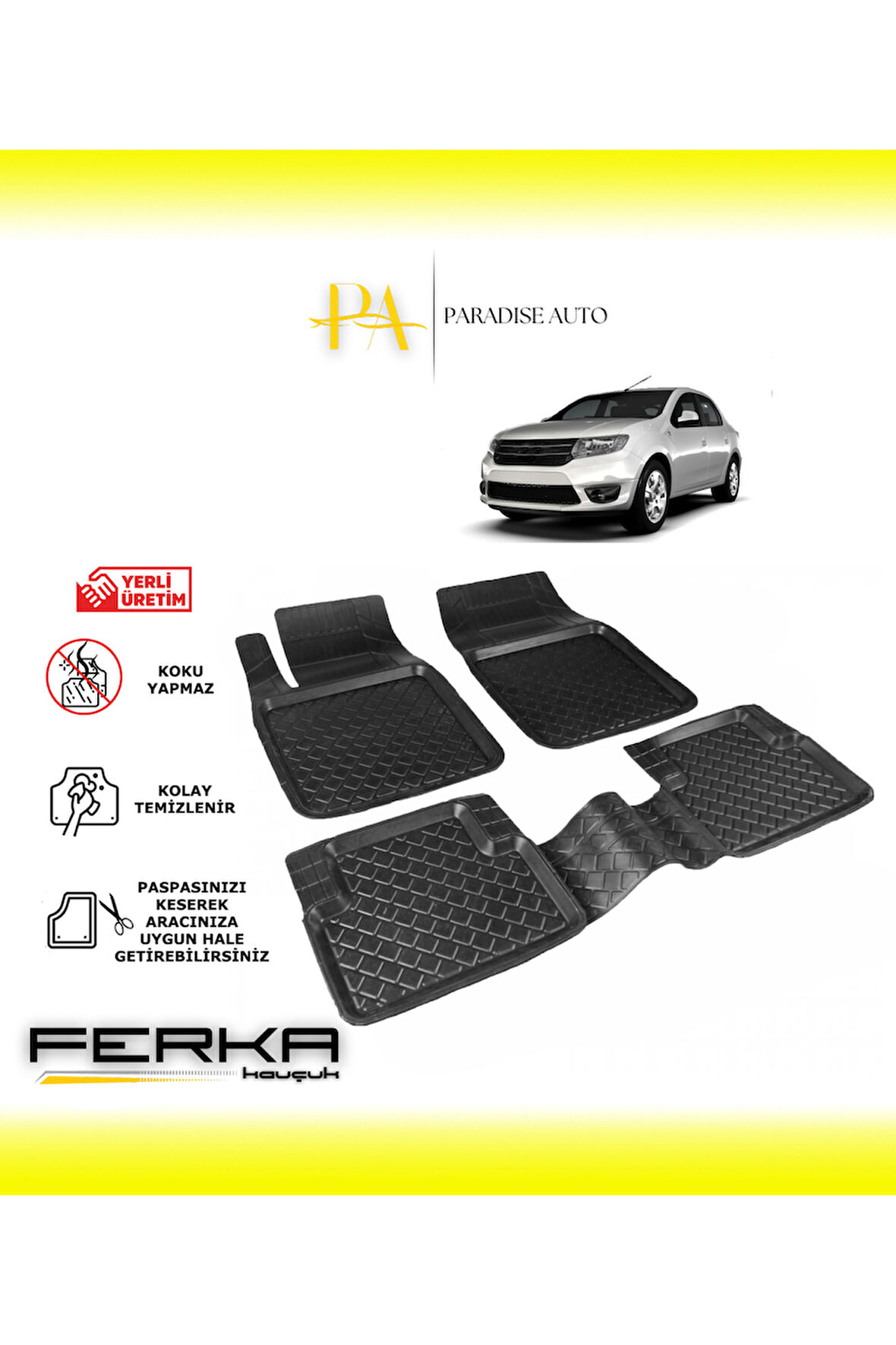 Dacia Logan 2014-2020 Uyarlanabilir Havuzlu Paspas