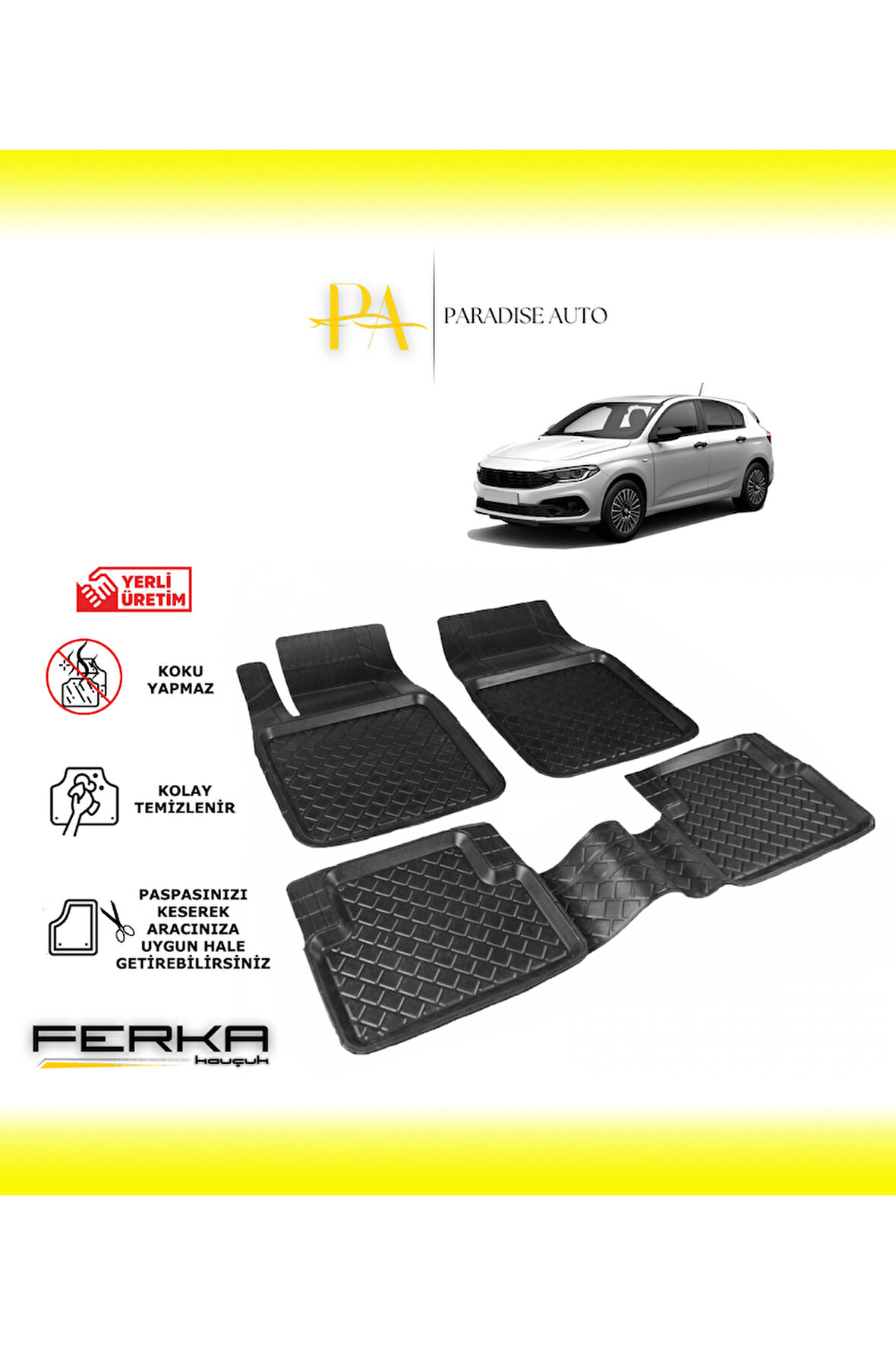 Fiat Egea HB 2015 ve Üstü Uyarlanabilir Havuzlu Paspas